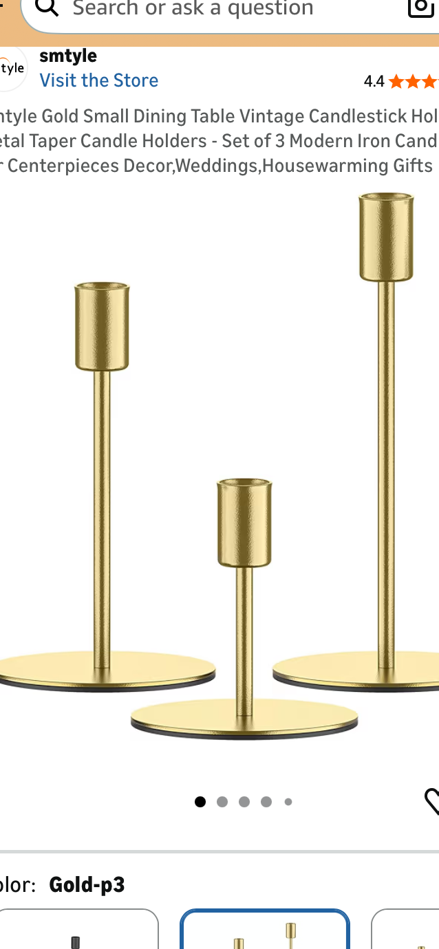 Gold candle holder