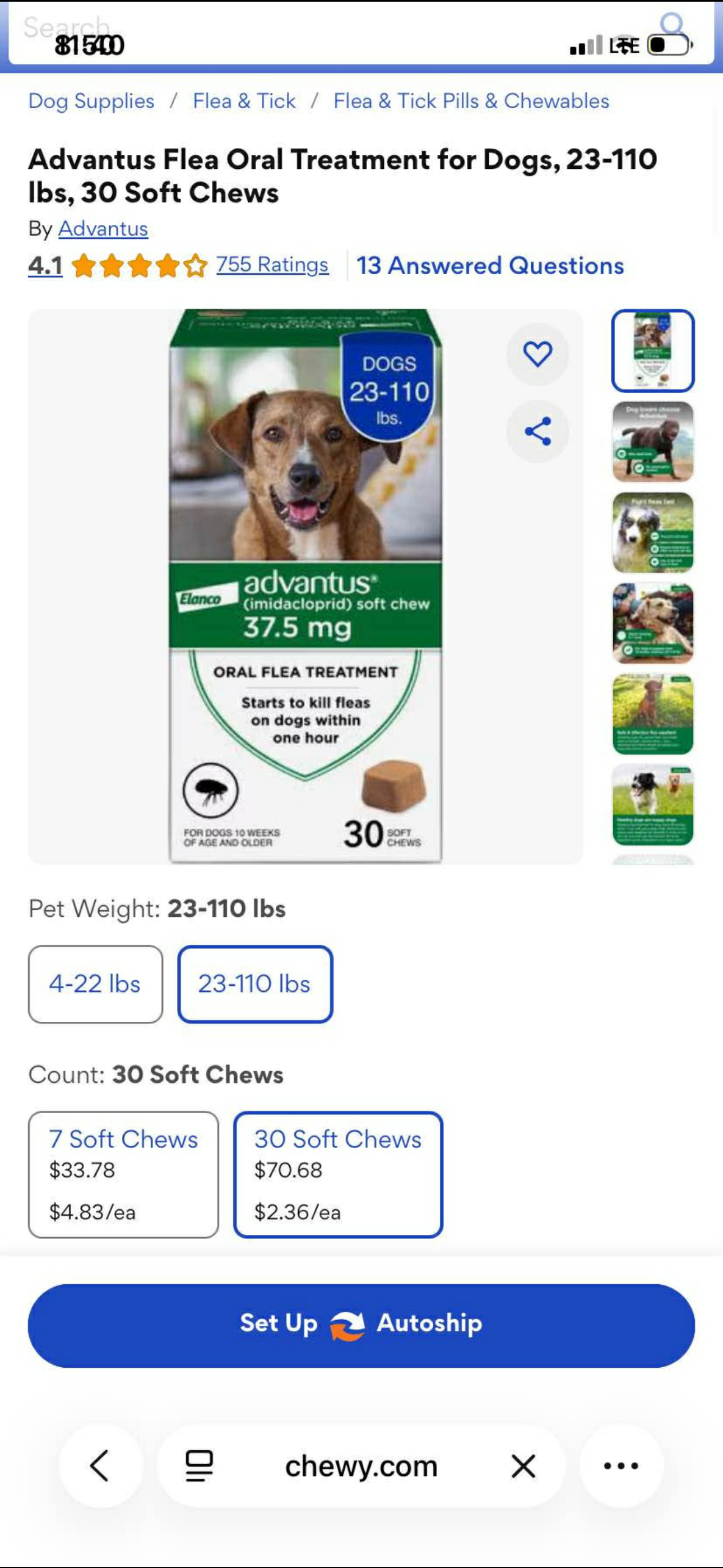 Flea oral treatment for dogs